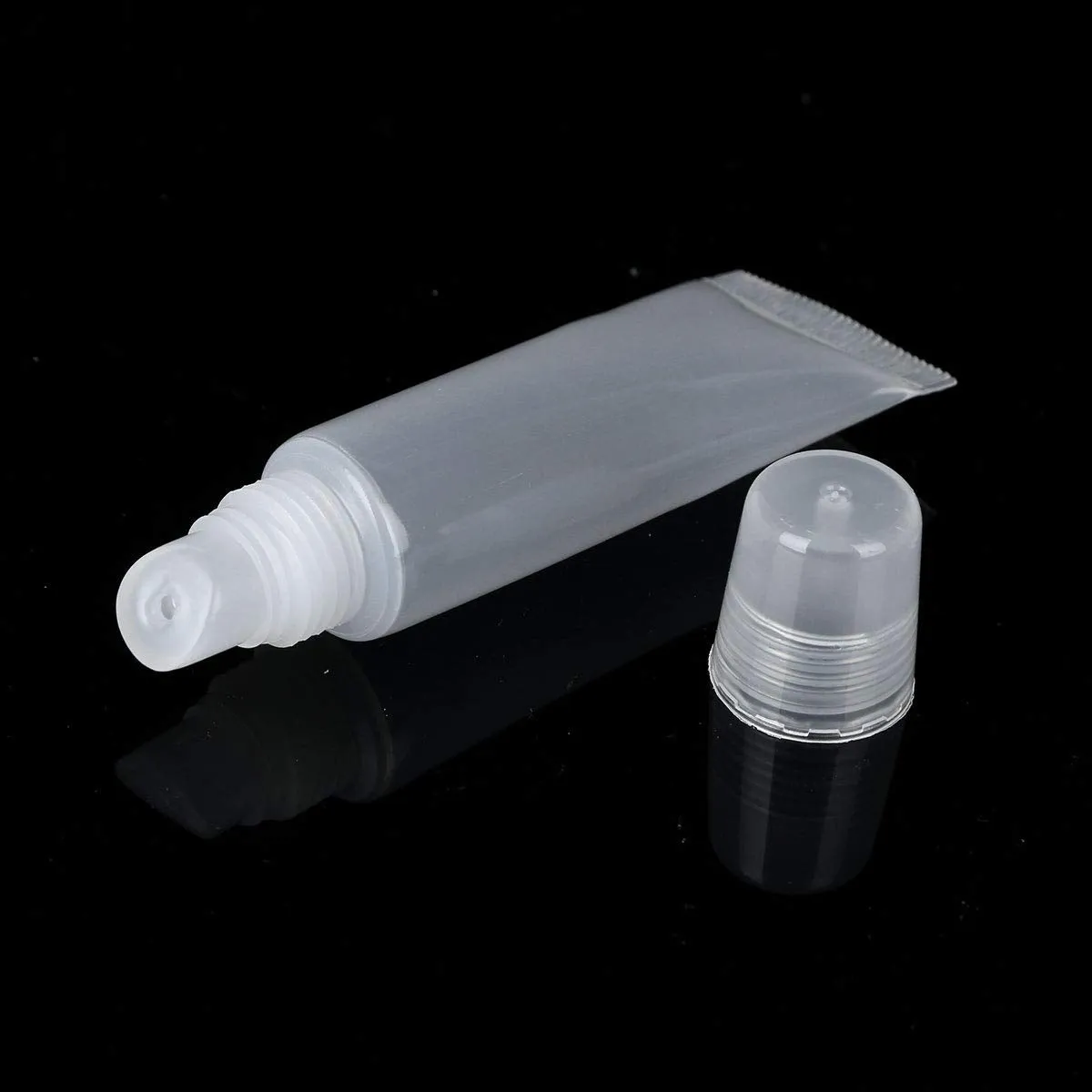 CHICTRY 10Pcs 10ml Mini Clear Lip Gloss Balm Tubes Refillable Empty Tube Soft Cosmetic Containers for DIY Lip Gloss Balm Clear One Size