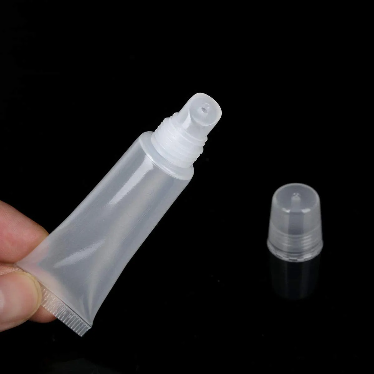 CHICTRY 10Pcs 10ml Mini Clear Lip Gloss Balm Tubes Refillable Empty Tube Soft Cosmetic Containers for DIY Lip Gloss Balm Clear One Size