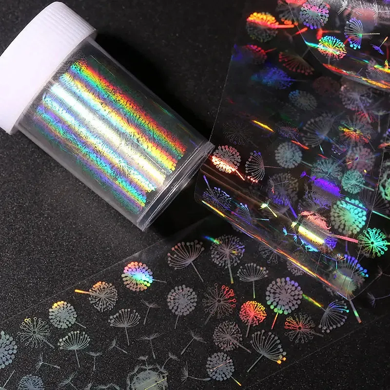 Colorful Dandelion Starry Sky Nail Sticker | DIY Nail Craft Decals