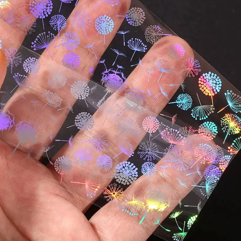 Colorful Dandelion Starry Sky Nail Sticker | DIY Nail Craft Decals