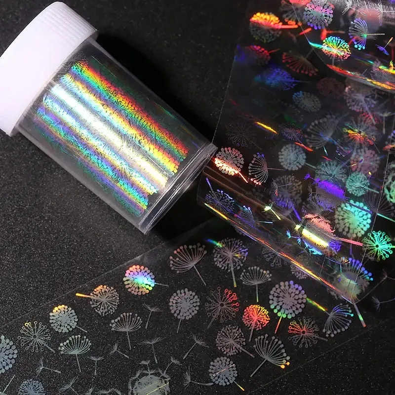Colorful Dandelion Starry Sky Nail Sticker | DIY Nail Craft Decals