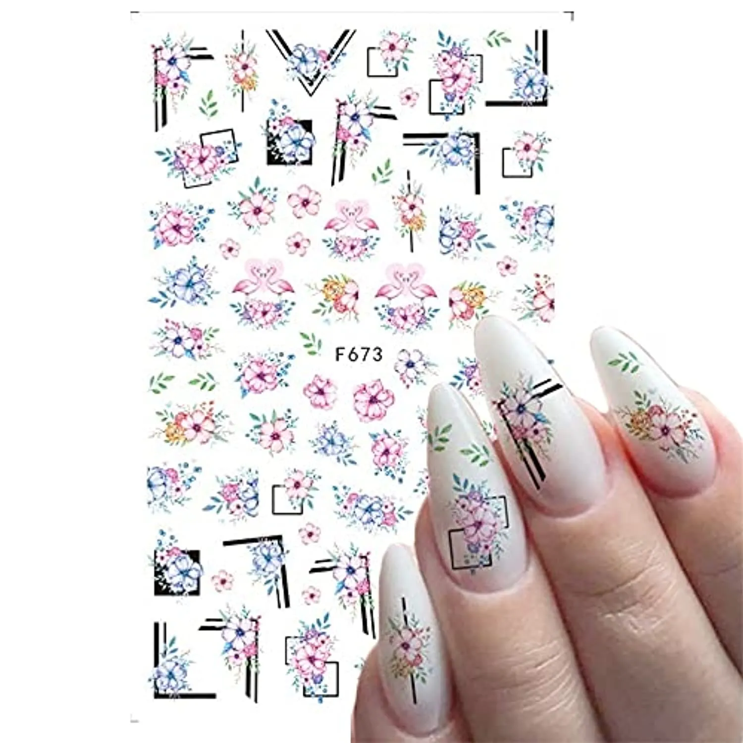 Dornail 8 Sheets Butterfly Nail Stickers Spring Summer Floral Flower Nail Decals Nail Accessories for Nail Art Decorations Supplies