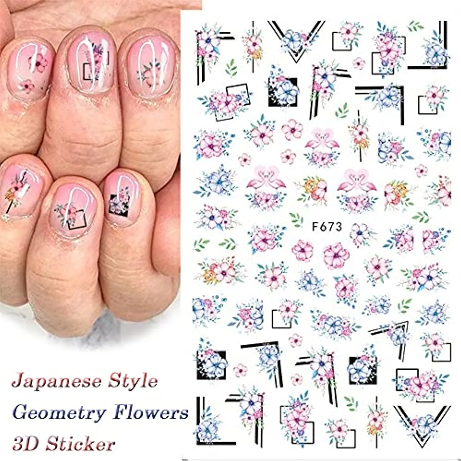 Dornail 8 Sheets Butterfly Nail Stickers Spring Summer Floral Flower Nail Decals Nail Accessories for Nail Art Decorations Supplies