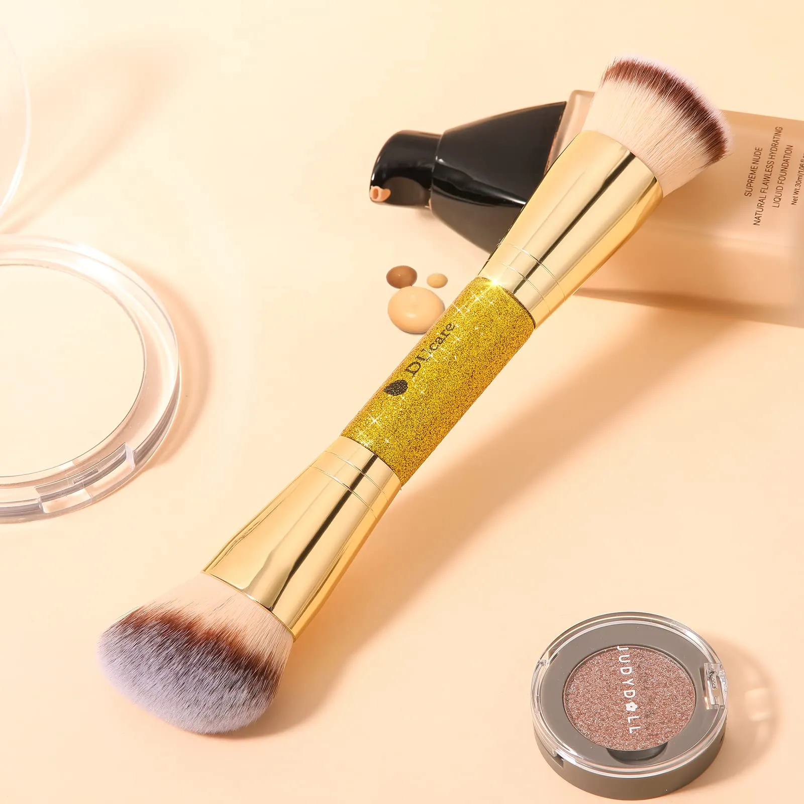DUcare Makeup Brushes Duo End Foundation Powder Buffer and Contour Synthetic Cosmetic Tools