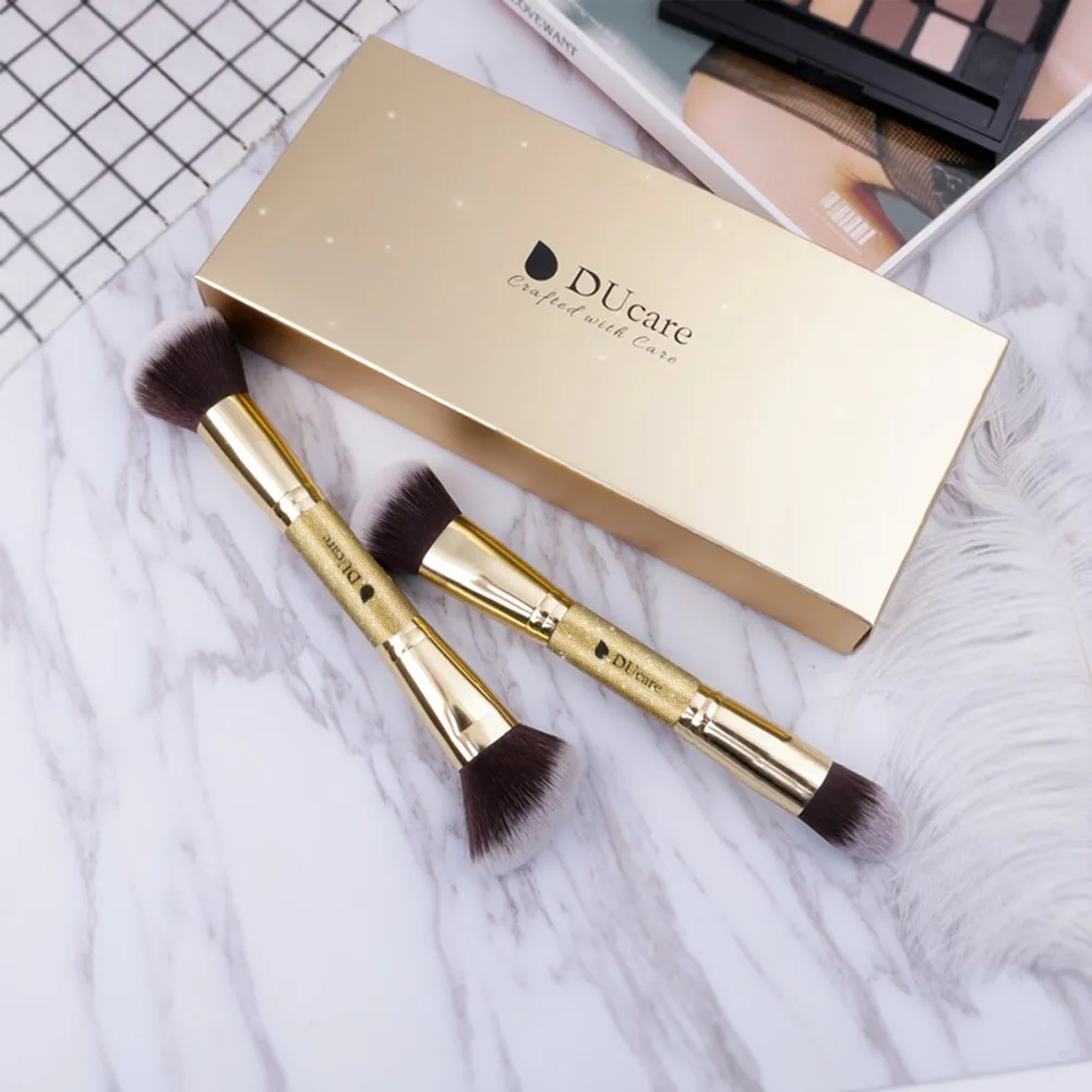 DUcare Makeup Brushes Duo End Foundation Powder Buffer and Contour Synthetic Cosmetic Tools
