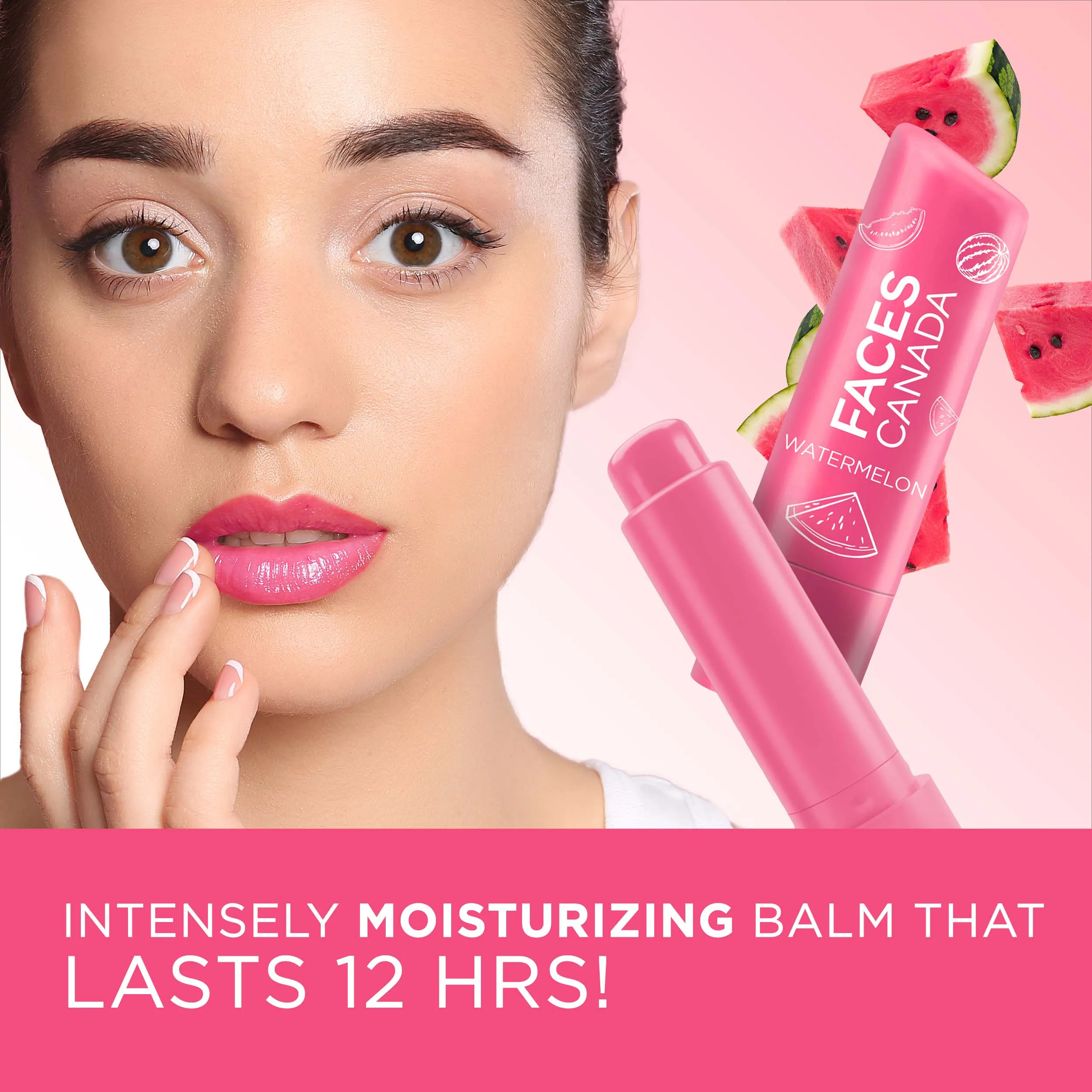 Faces Canada Color Balm | 12Hr Moisture For Dry, Chapped Lips | Vitamin C | Spf 15 | Watermelon Watermelon 02 (4.5 G)