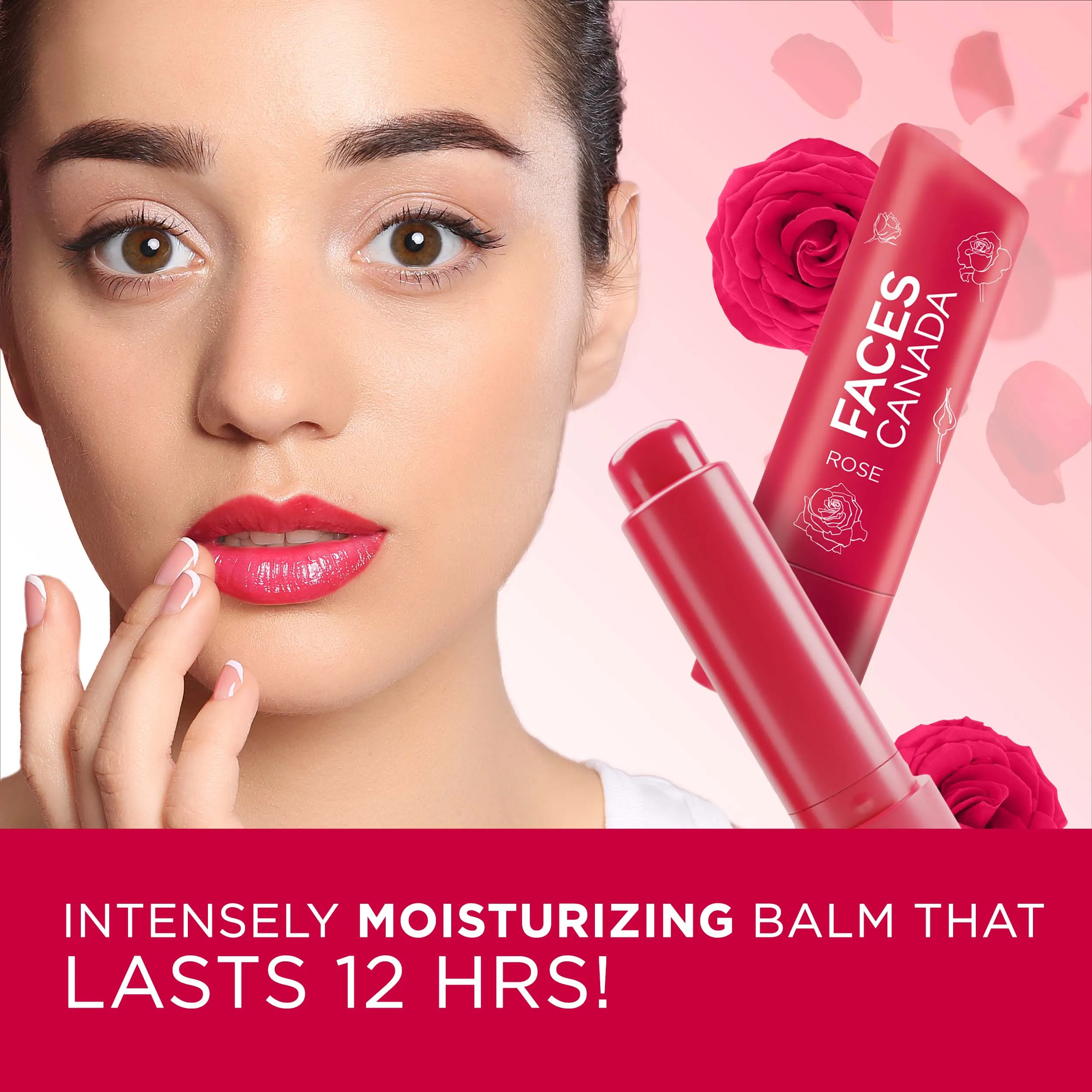 Faces Canada Color Balm | 12Hr Moisture For Dry, Chapped Lips | Vitamin E | Spf 15| Rose Petal Rose 03 (4.5 G)