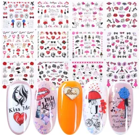Flame Nail Stickers, 4 Sheets Flame Nail Decals 3D Holographic Fire Nail Art Stickers White Black Silver Gold Flame Reflections Nail Stickers Nail Vinyls Stencils for Nail Decoration