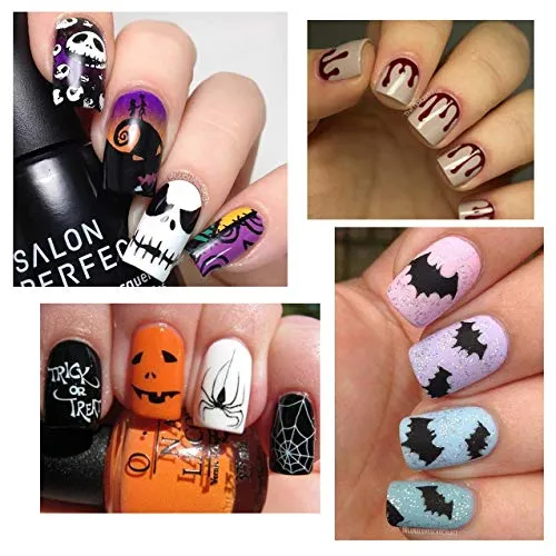 Halloween Nail Art Stickers, 24 Sheets Water Transfer Nail Decals