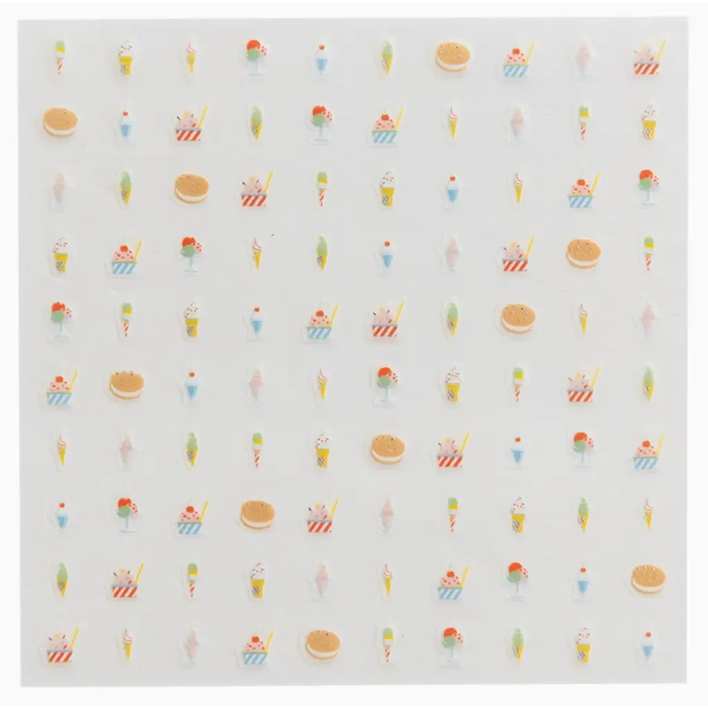 Ice Cream Dreams Nail Stickers with Sweet Treats Design