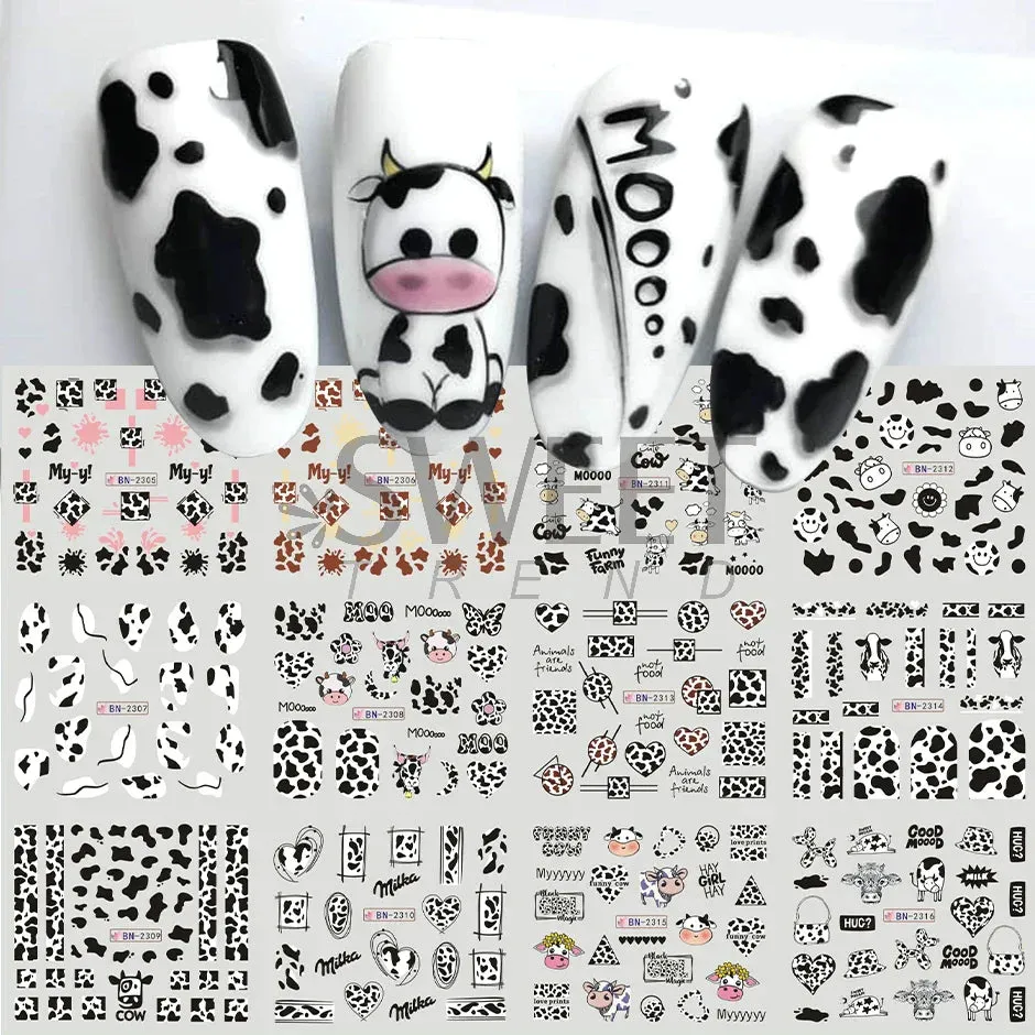 Joskaa 12Pcs/Set Woman Face Design Abstract Nail Art Stickers Flower Letter Leaf Sliders Decals DIY Manicure Decoration Water Stickers