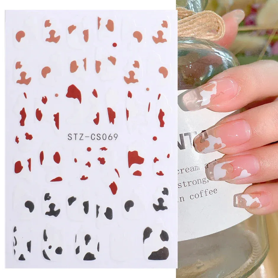 Joskaa 3D Reflective Golden Glitter Stickers Silver Powder Butterfly Star French Holographic Lines Nail Art Decals Decoration Manicure