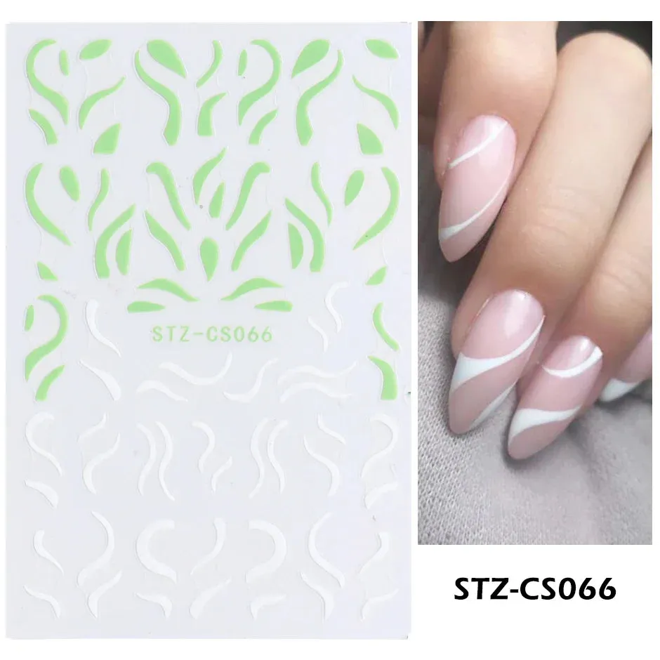 Joskaa 3D Reflective Golden Glitter Stickers Silver Powder Butterfly Star French Holographic Lines Nail Art Decals Decoration Manicure