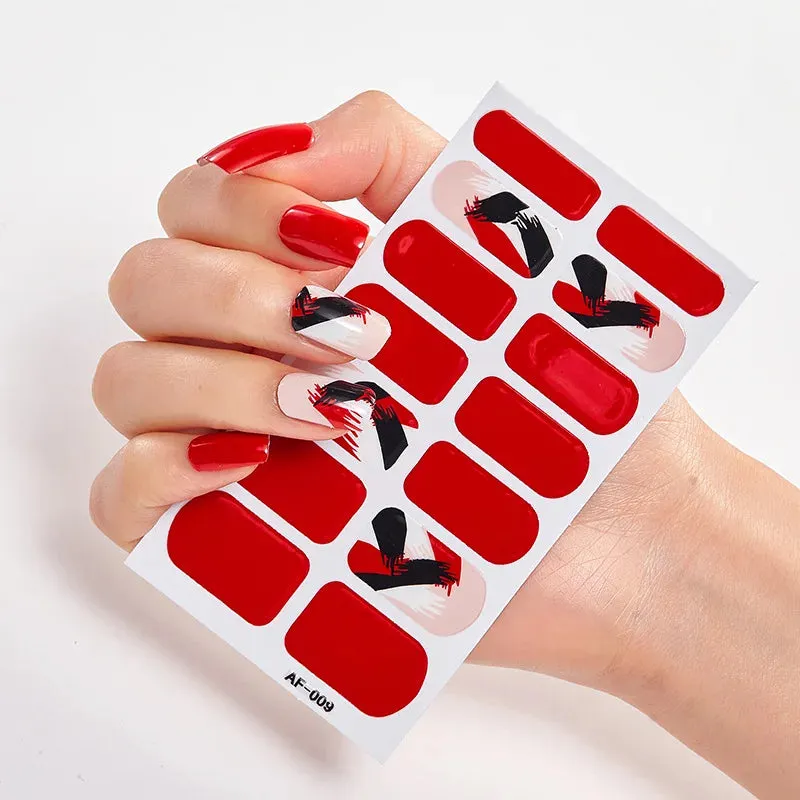 Joskaa-Full Cover Nail Stickers Nail Polish Nail Decoration Nails Sticker Designer Self Adhesive Nail Sticker Creative Nail Art Sticker