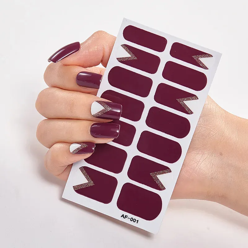 Joskaa-Full Cover Nail Stickers Nail Polish Nail Decoration Nails Sticker Designer Self Adhesive Nail Sticker Creative Nail Art Sticker