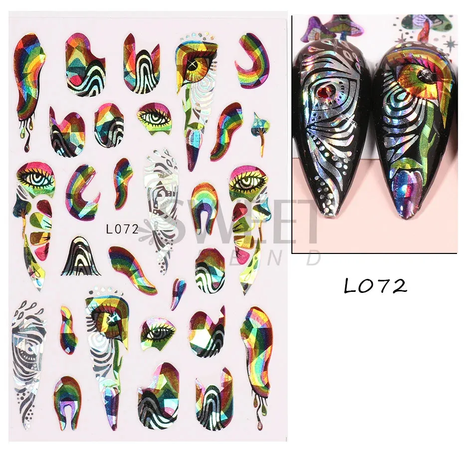 Joskaa Metallic Star Love French Nail Art Stickers Gold Silver Bronzing Wave Line Heart Designer Decal Elegant Manicure Foil Wraps LYMJ