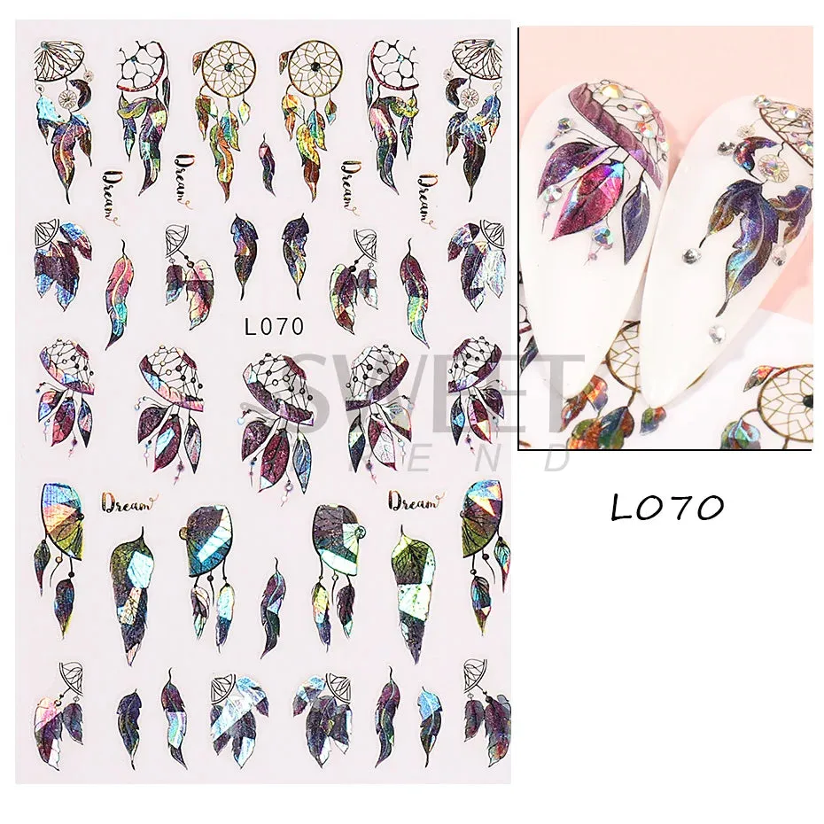 Joskaa Metallic Star Love French Nail Art Stickers Gold Silver Bronzing Wave Line Heart Designer Decal Elegant Manicure Foil Wraps LYMJ