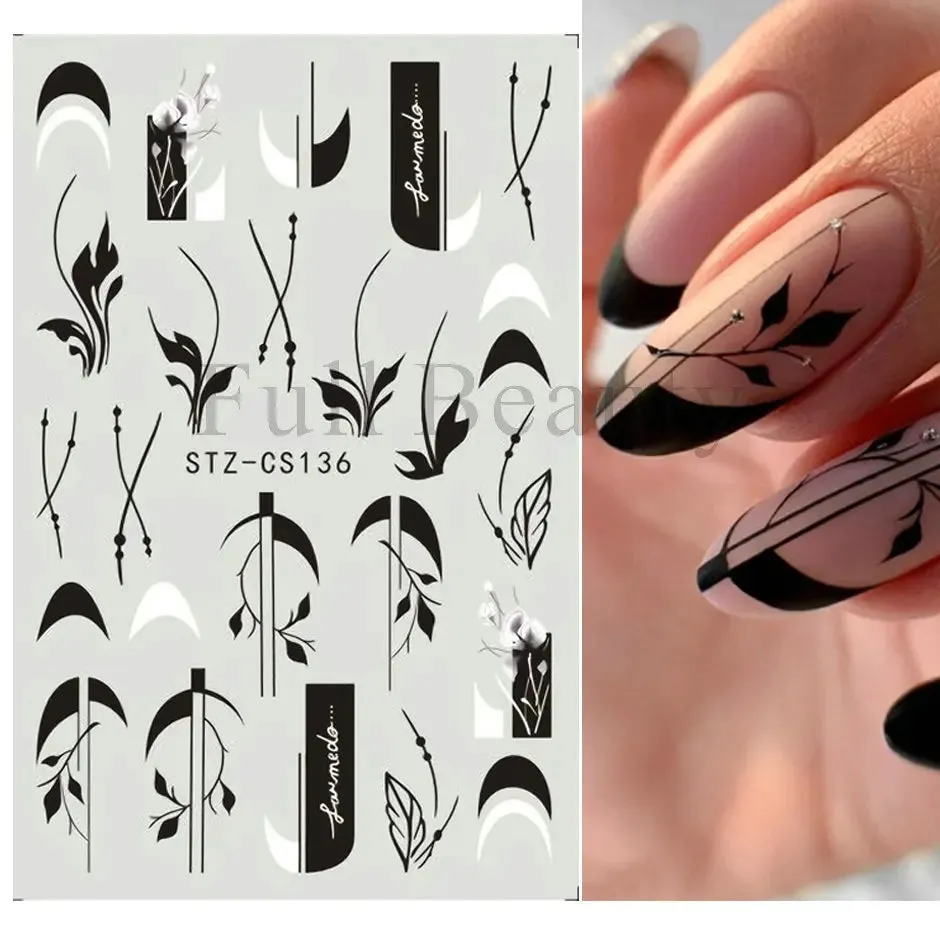 Joskaa Metallic Star Love French Nail Art Stickers Gold Silver Bronzing Wave Line Heart Designer Decal Elegant Manicure Foil Wraps LYMJ