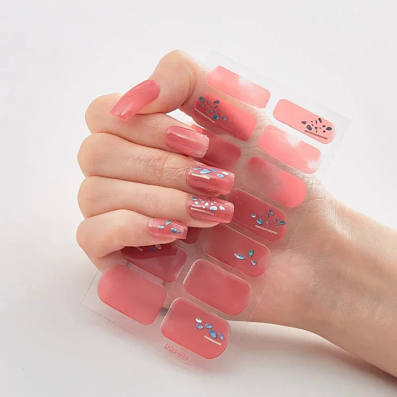 Joskaa-Solid Colors And Creative Nail Art Nail Wraps DIY Nail Adhesive  Creative Sticker For Nails Nails Sticker Designer Women Salon