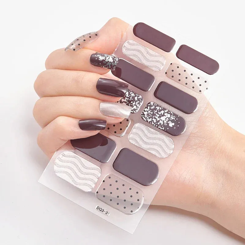 Joskaa-Solid Colors And Creative Nail Art Nail Wraps DIY Nail Adhesive  Creative Sticker For Nails Nails Sticker Designer Women Salon