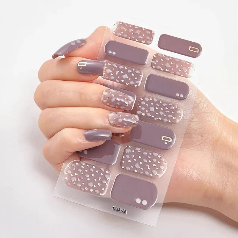 Joskaa-Solid Colors And Creative Nail Art Nail Wraps DIY Nail Adhesive  Creative Sticker For Nails Nails Sticker Designer Women Salon