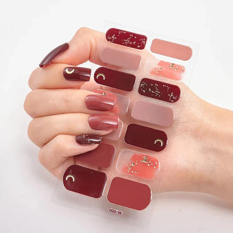 Joskaa-Solid Colors And Creative Nail Art Nail Wraps DIY Nail Adhesive  Creative Sticker For Nails Nails Sticker Designer Women Salon