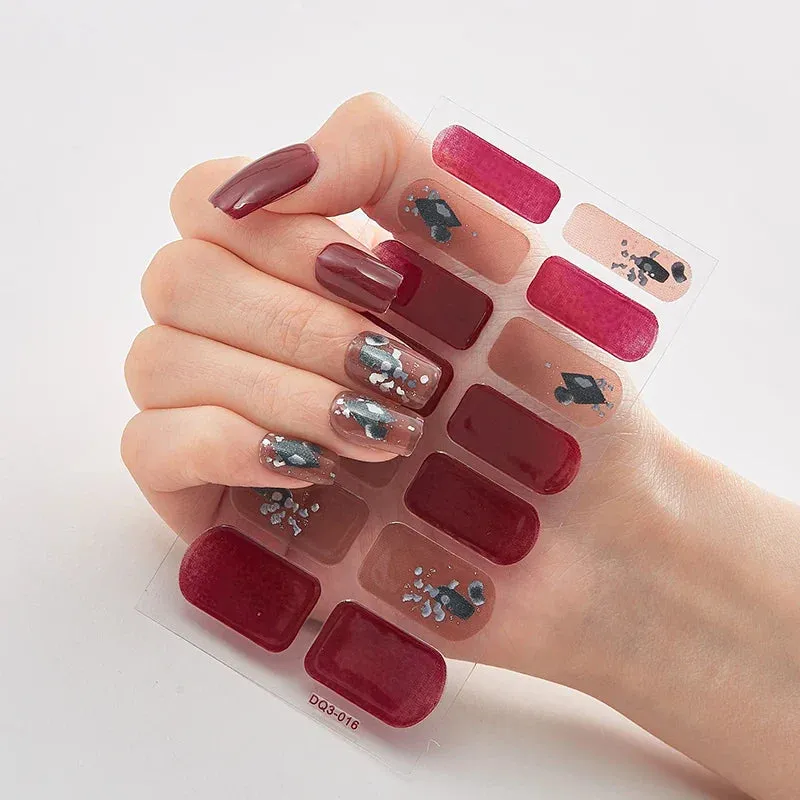 Joskaa-Solid Colors And Creative Nail Art Nail Wraps DIY Nail Adhesive  Creative Sticker For Nails Nails Sticker Designer Women Salon