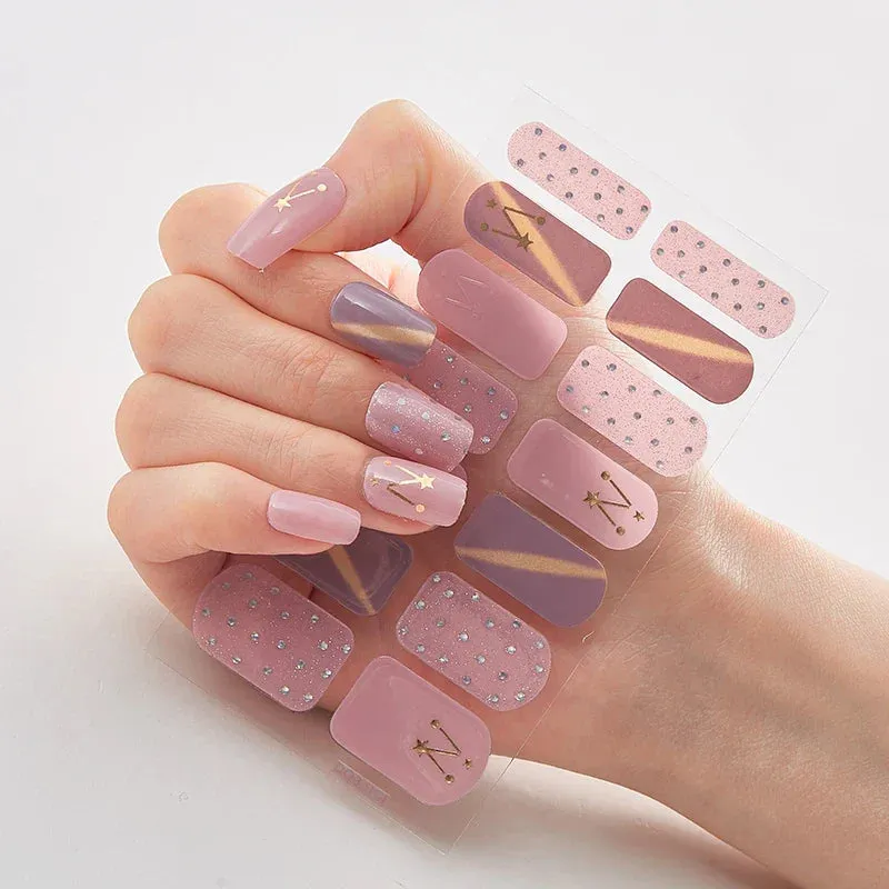 Joskaa-Solid Colors And Creative Nail Art Nail Wraps DIY Nail Adhesive  Creative Sticker For Nails Nails Sticker Designer Women Salon
