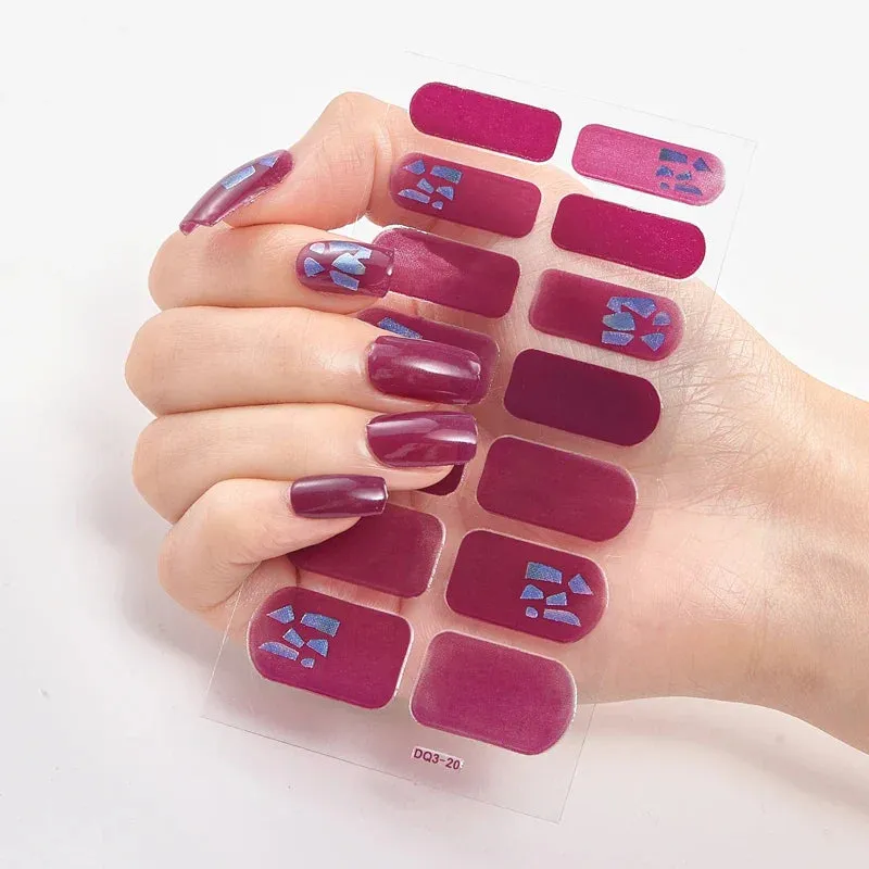 Joskaa-Solid Colors And Creative Nail Art Nail Wraps DIY Nail Adhesive  Creative Sticker For Nails Nails Sticker Designer Women Salon