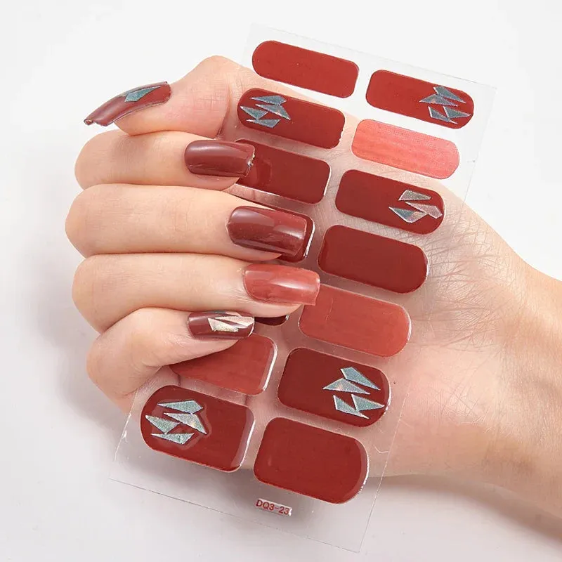 Joskaa-Solid Colors And Creative Nail Art Nail Wraps DIY Nail Adhesive  Creative Sticker For Nails Nails Sticker Designer Women Salon
