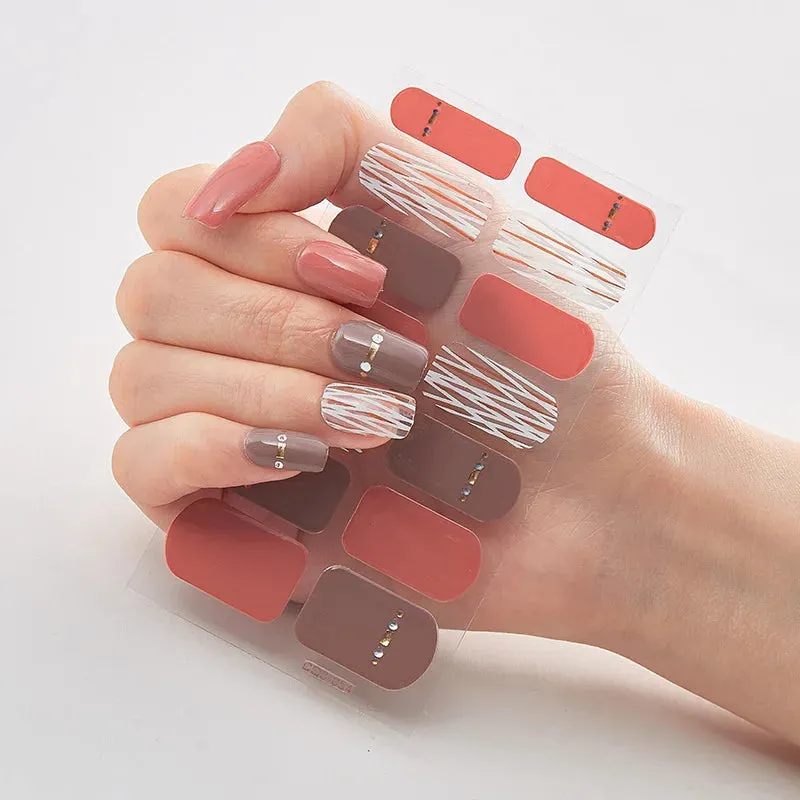 Joskaa-Solid Colors And Creative Nail Art Nail Wraps DIY Nail Adhesive  Creative Sticker For Nails Nails Sticker Designer Women Salon