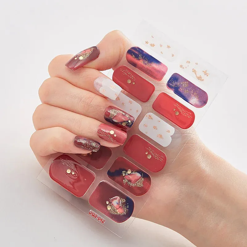 Joskaa-Solid Colors And Creative Nail Art Nail Wraps DIY Nail Adhesive  Creative Sticker For Nails Nails Sticker Designer Women Salon