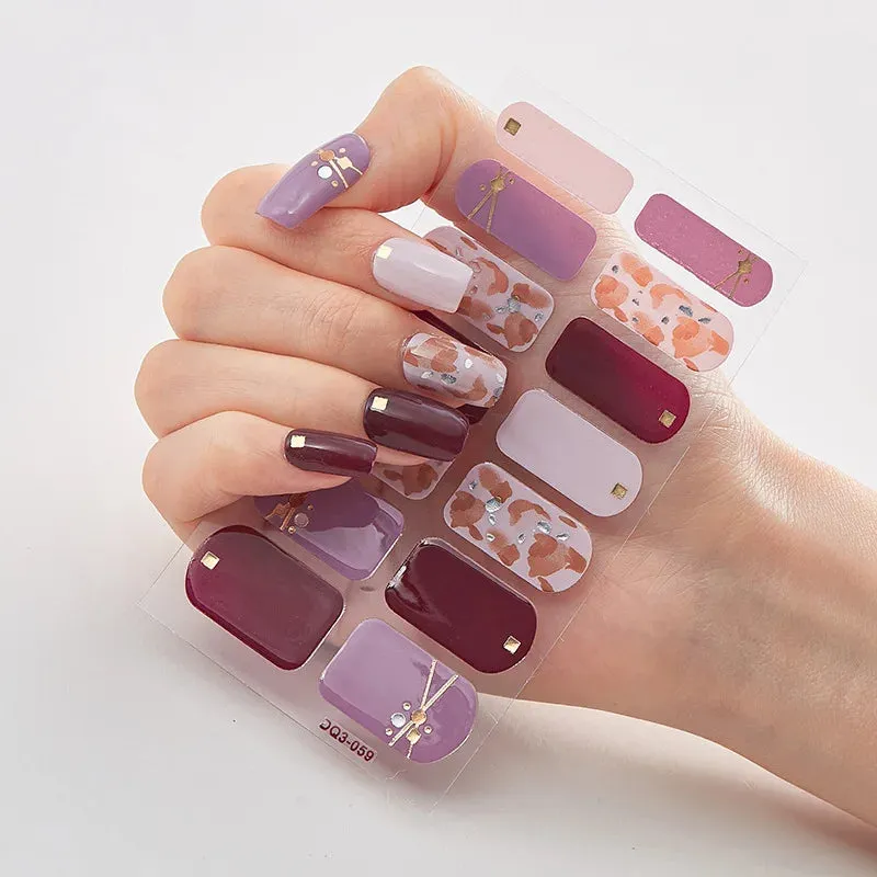 Joskaa-Solid Colors And Creative Nail Art Nail Wraps DIY Nail Adhesive  Creative Sticker For Nails Nails Sticker Designer Women Salon