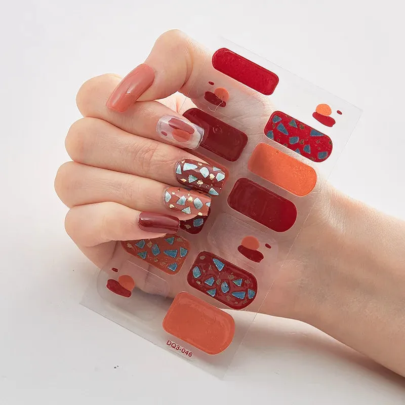 Joskaa-Solid Colors And Creative Nail Art Nail Wraps DIY Nail Adhesive  Creative Sticker For Nails Nails Sticker Designer Women Salon
