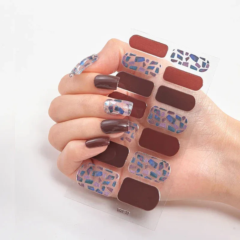 Joskaa-Solid Colors And Creative Nail Art Nail Wraps DIY Nail Adhesive  Creative Sticker For Nails Nails Sticker Designer Women Salon