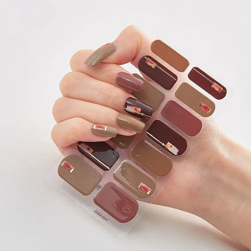 Joskaa-Solid Colors And Creative Nail Art Nail Wraps DIY Nail Adhesive  Creative Sticker For Nails Nails Sticker Designer Women Salon