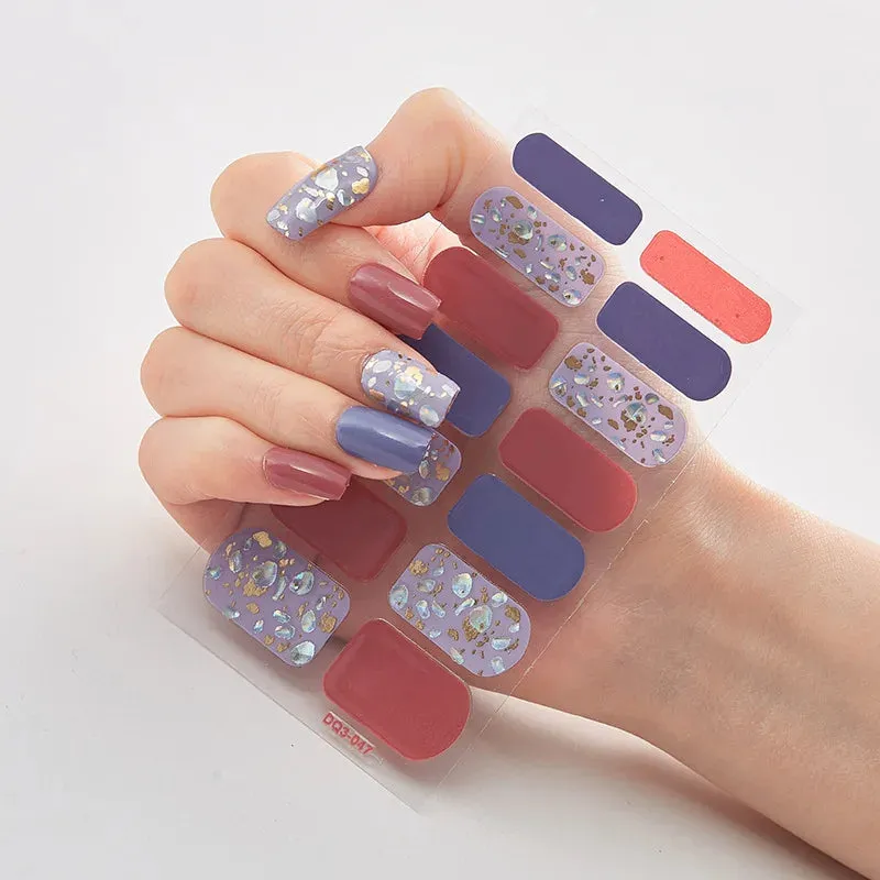 Joskaa-Solid Colors And Creative Nail Art Nail Wraps DIY Nail Adhesive  Creative Sticker For Nails Nails Sticker Designer Women Salon