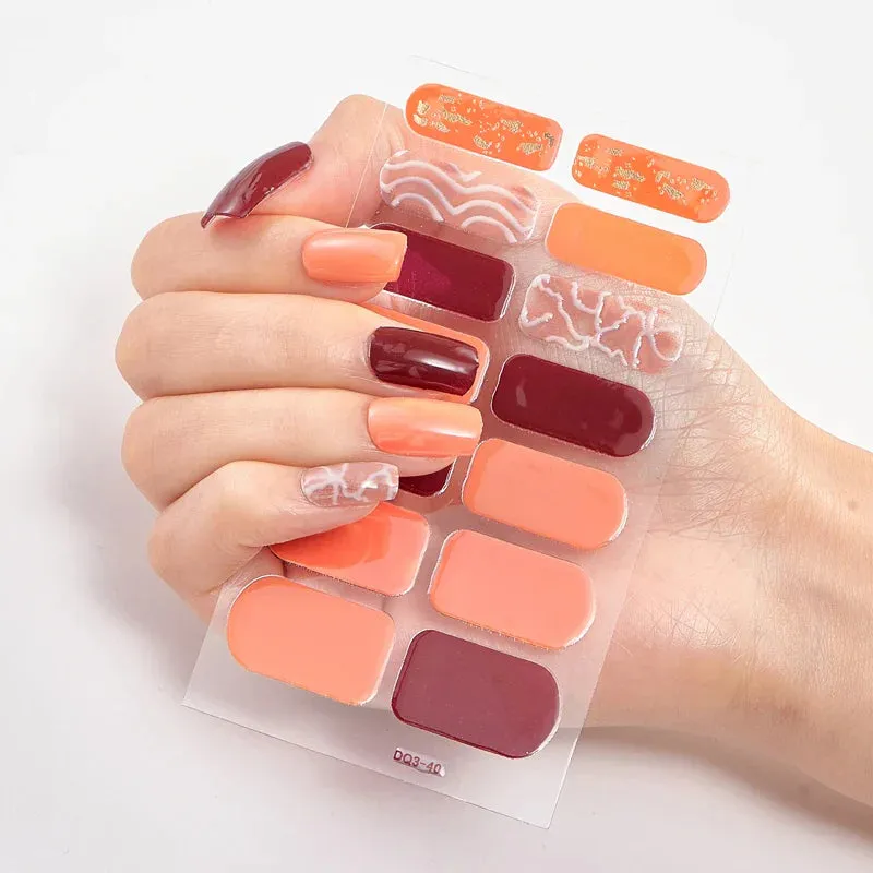 Joskaa-Solid Colors And Creative Nail Art Nail Wraps DIY Nail Adhesive  Creative Sticker For Nails Nails Sticker Designer Women Salon