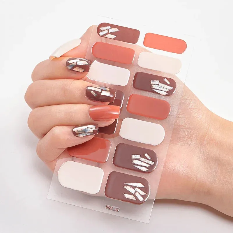 Joskaa-Solid Colors And Creative Nail Art Nail Wraps DIY Nail Adhesive  Creative Sticker For Nails Nails Sticker Designer Women Salon