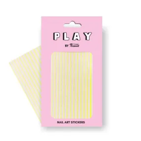 Line Up Neon Yellow PLAY Nail Art Sticker