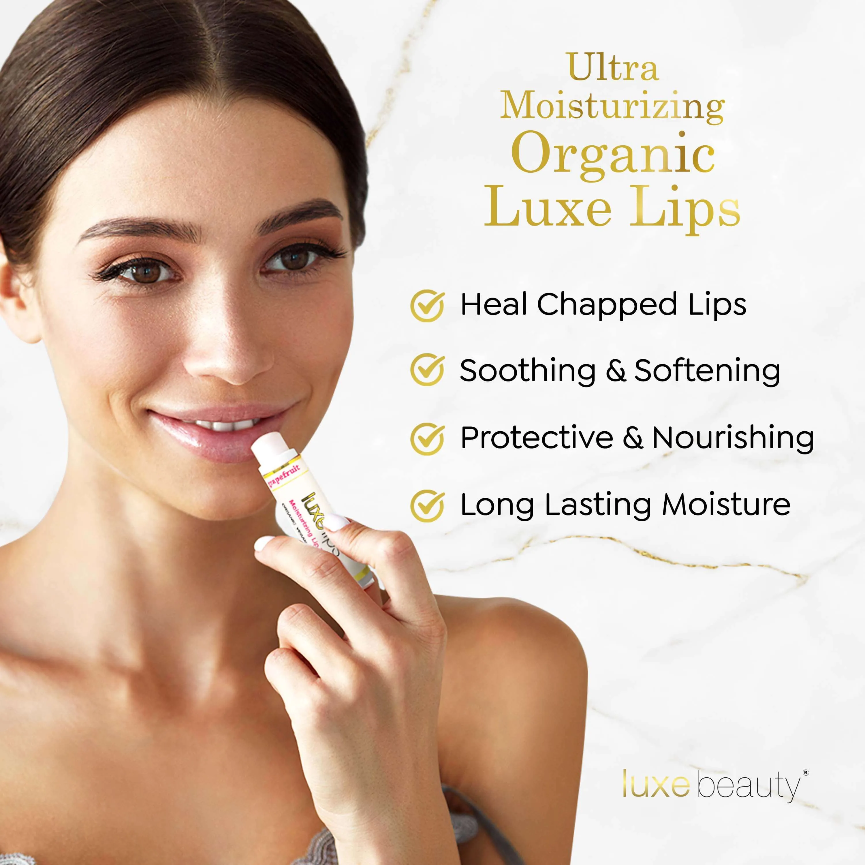 Luxe Lips 4 Pack: Caramel Popcorn, Watermelon, Vanilla & Strawberry