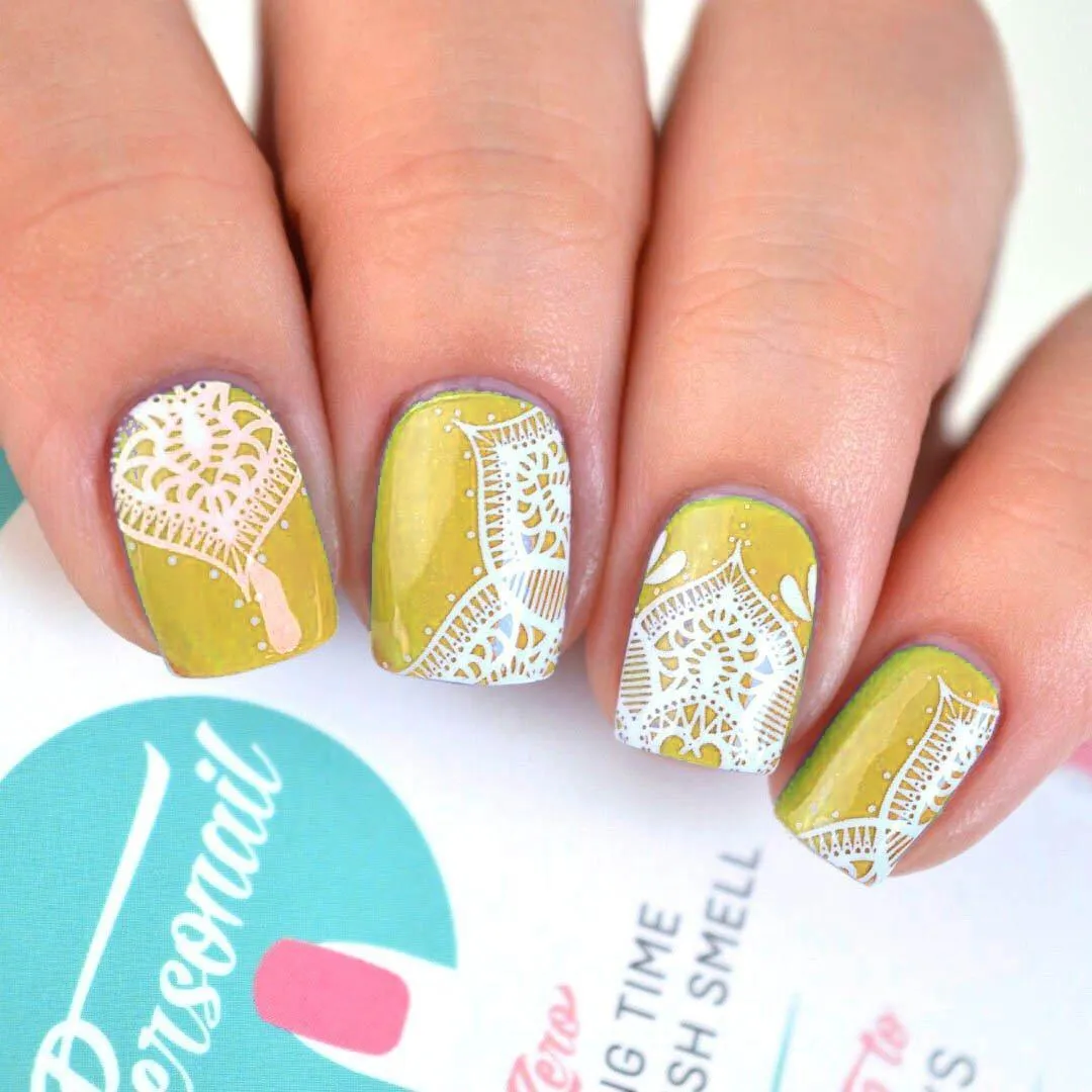 Mandala | Transparent White Print Nail Polish Wraps