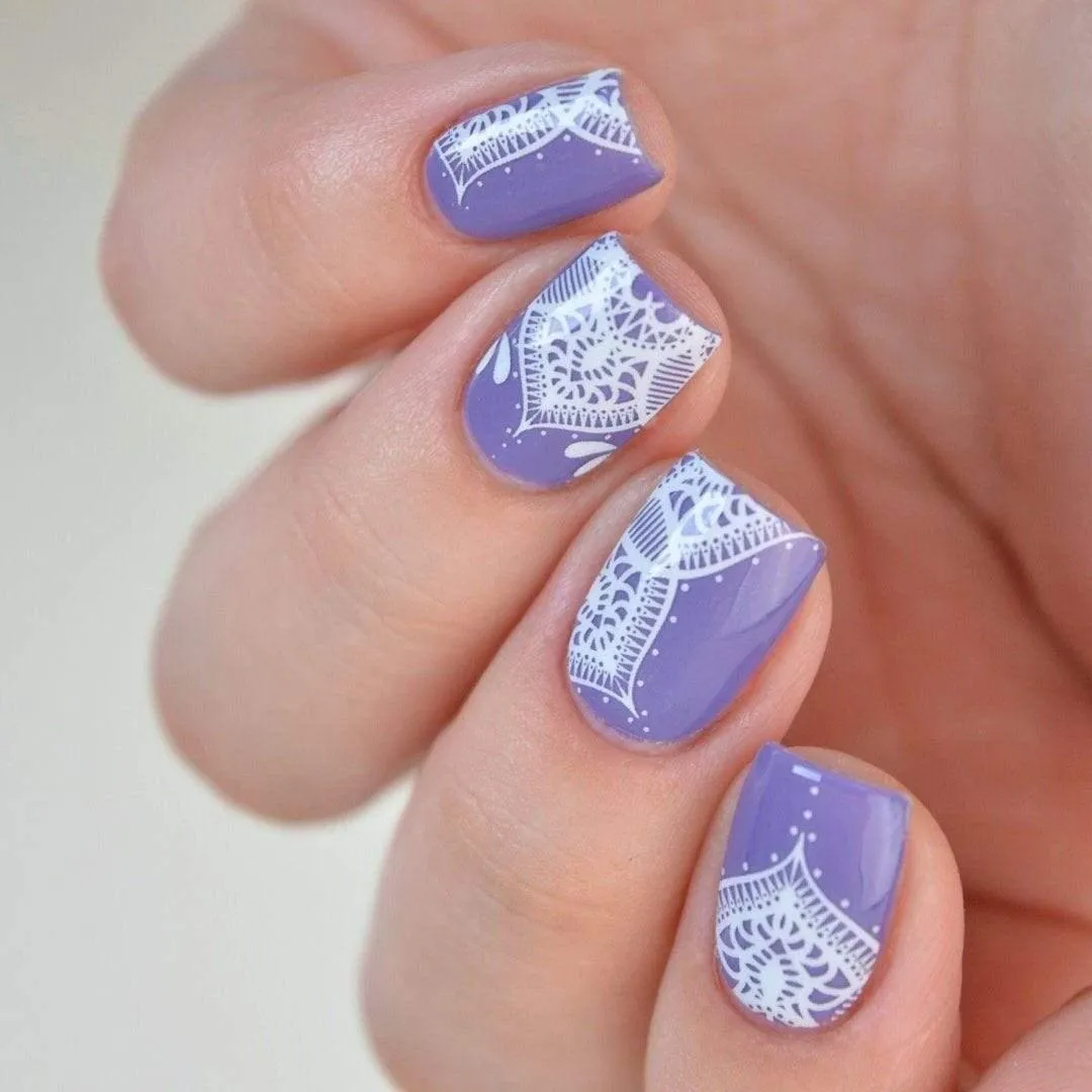 Mandala | Transparent White Print Nail Polish Wraps