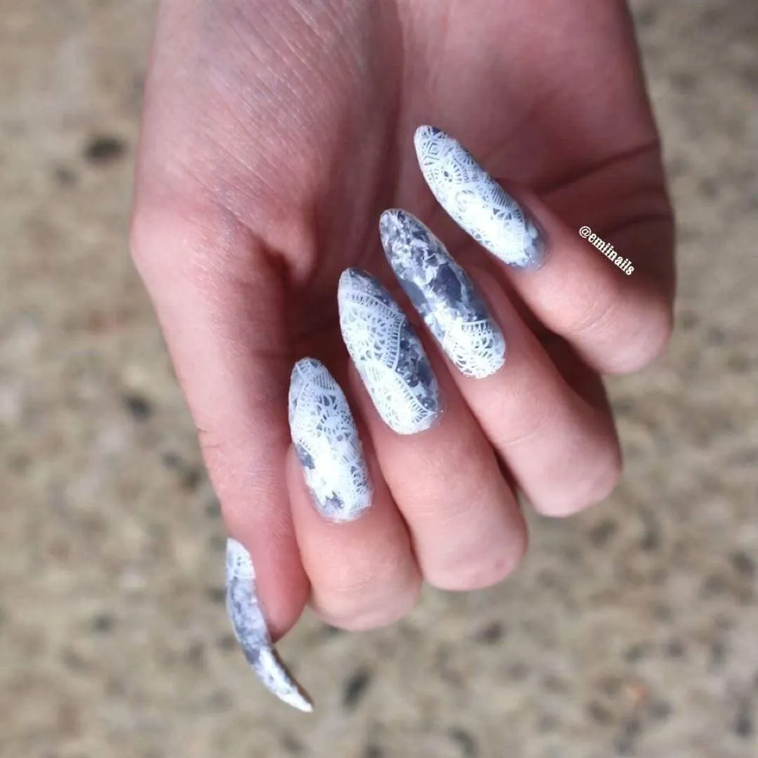 Mandala | Transparent White Print Nail Polish Wraps