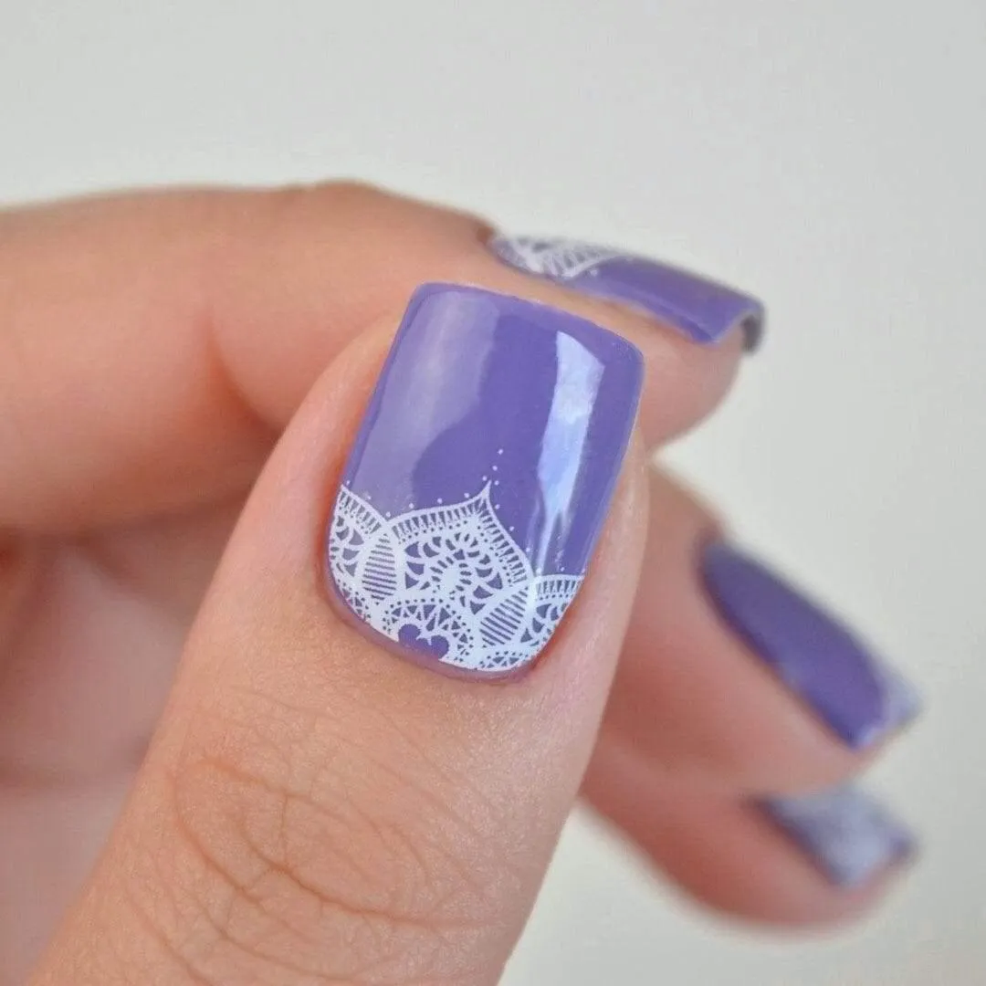 Mandala | Transparent White Print Nail Polish Wraps