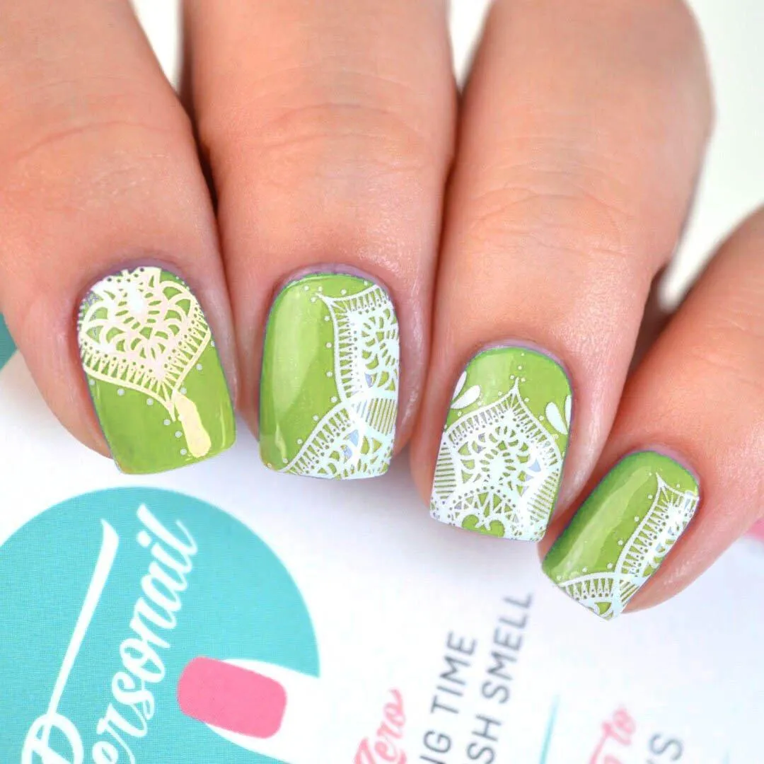 Mandala | Transparent White Print Nail Polish Wraps