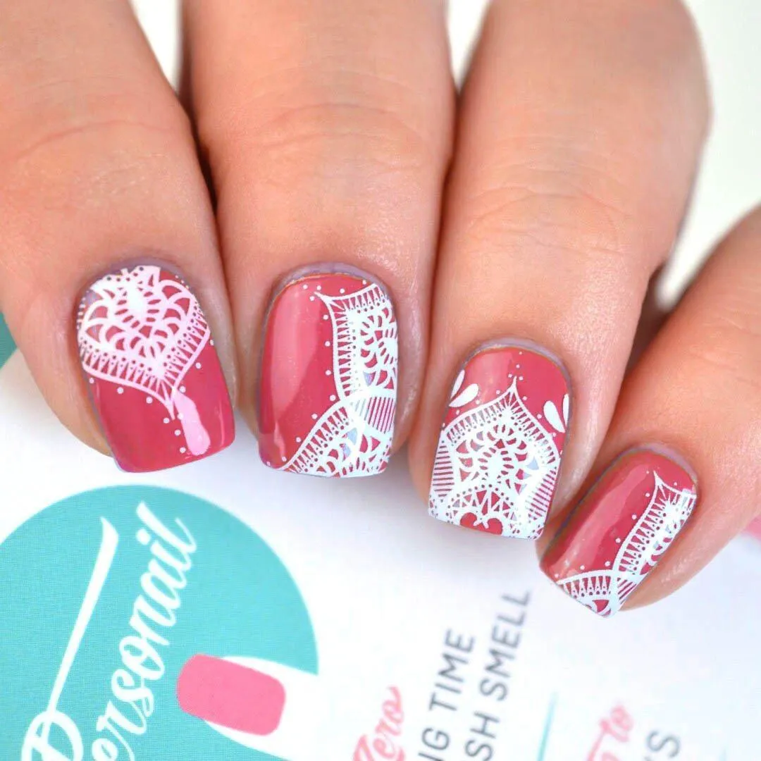 Mandala | Transparent White Print Nail Polish Wraps