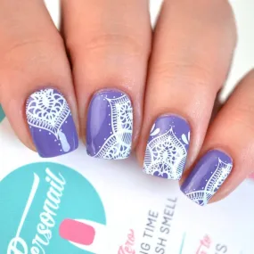Mandala | Transparent White Print Nail Polish Wraps