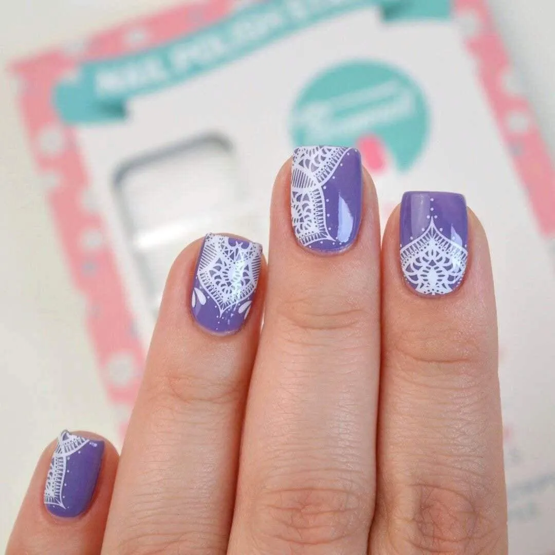 Mandala | Transparent White Print Nail Polish Wraps