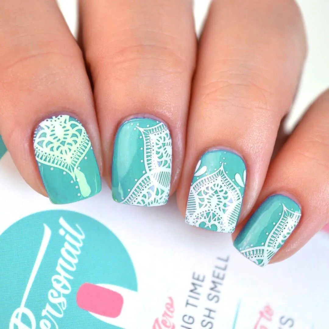 Mandala | Transparent White Print Nail Polish Wraps